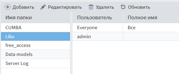 Общие папки в Loginom