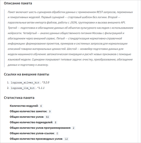 Общее описание, статистика, внешние зависимости